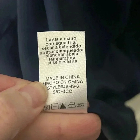 Fate Navy Blue Velvet like Blazer. Size small. Single button. Double pocket - Picture 8 of 11